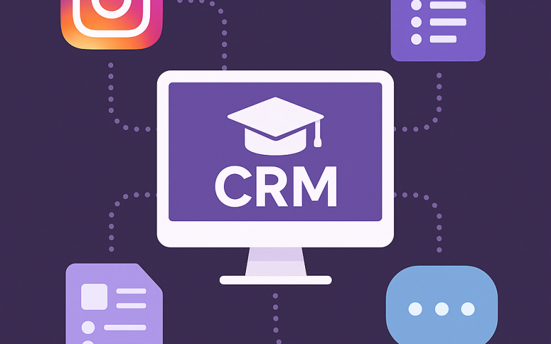 Integração CRM escolar: conecte Instagram, Google Forms e chat sem retrabalho