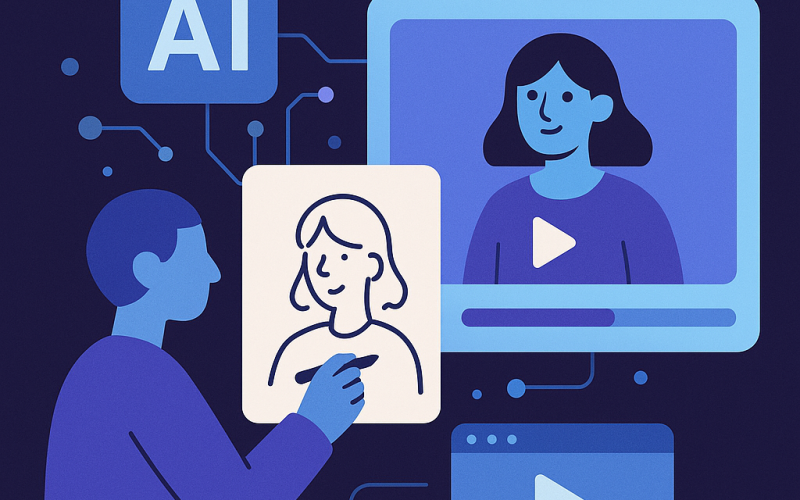 Criação de conteúdo com IA: do rascunho ao vídeo